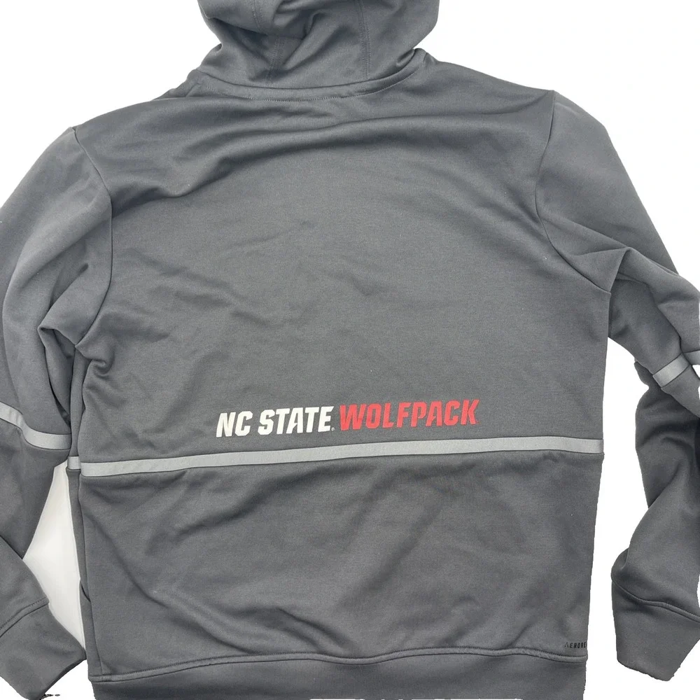 Adidas Aeroready Full Zip Hoodie Sweatshirt‎ Gray NCS Wolfpack Active Casual 631
